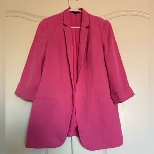Express Bubblegum Pink Open Front 3/4 Cuffed-Sleeve Blazer – Medium